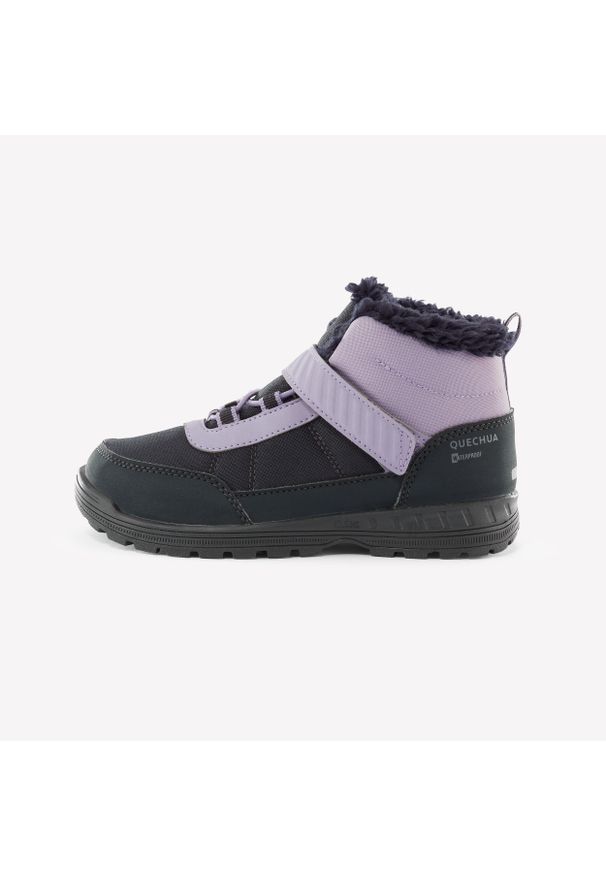 quechua - Buty turystyczne dla dzieci Quechua SH100 Warm zapinane na rzep wodoodporne. Zapięcie: rzepy. Kolor: wielokolorowy, fioletowy, szary. Sezon: zima