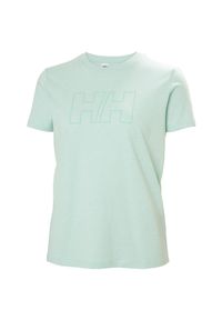 T-shirt damski Helly Hansen Tech Logo. Kolor: niebieski. Sport: turystyka piesza #1