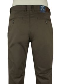 Brązowe, Bawełniane Spodnie Typu Chinos - Rigon - Slim. Kolor: beżowy, wielokolorowy, brązowy. Materiał: elastan, bawełna #5