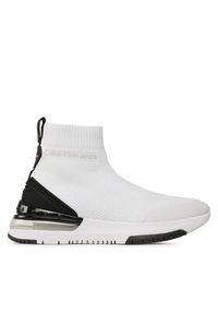 Calvin Klein Jeans Sneakersy Sporty RunComfair High/Low Freq YM0YM00631 Biały. Kolor: biały. Materiał: materiał. Sport: bieganie #3