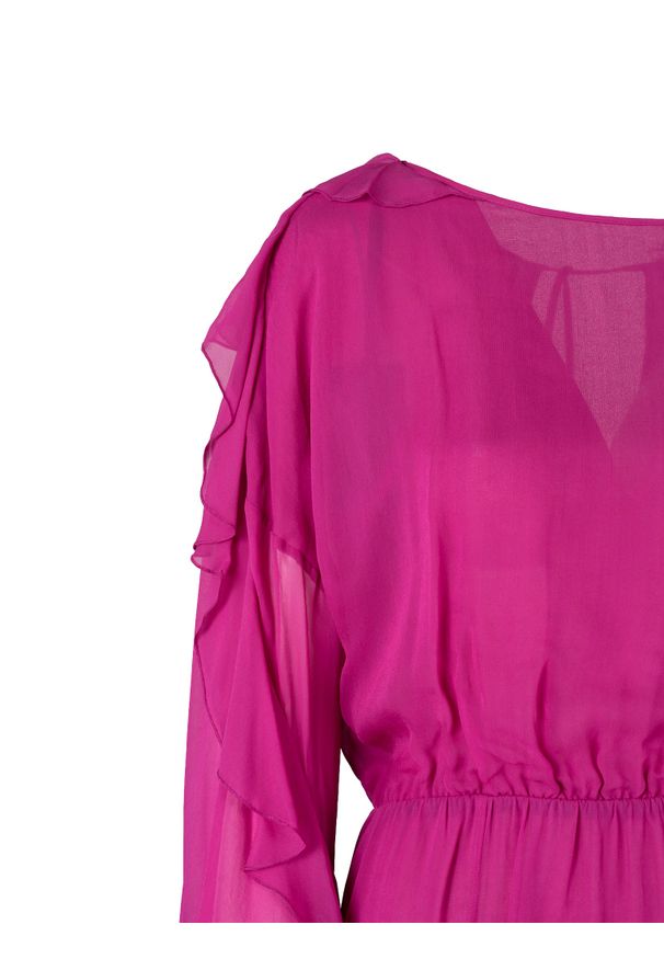 Patrizia Pepe Sukienka | 8A1040/A060 | Kobieta | Różowy. Okazja: na co dzień. Kolor: różowy. Materiał: wiskoza. Wzór: aplikacja. Sezon: wiosna, lato. Typ sukienki: proste. Styl: casual, elegancki