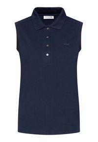 Lacoste Polo PF5445 Granatowy Slim Fit. Typ kołnierza: polo. Kolor: niebieski. Materiał: bawełna