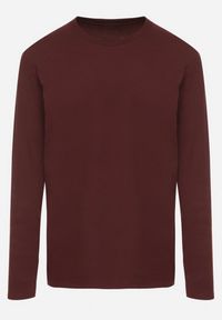 Born2be - Bordowa Bawełniana Bluzka Longsleeve Fenelle. Okazja: na spacer, na spotkanie biznesowe, do pracy, na co dzień. Kolor: czerwony. Materiał: bawełna. Długość rękawa: długi rękaw. Wzór: ze splotem. Styl: biznesowy, klasyczny, casual