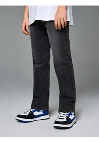 Sinsay - Jeansy straight z efektem sprania - szary. Kolor: szary #1