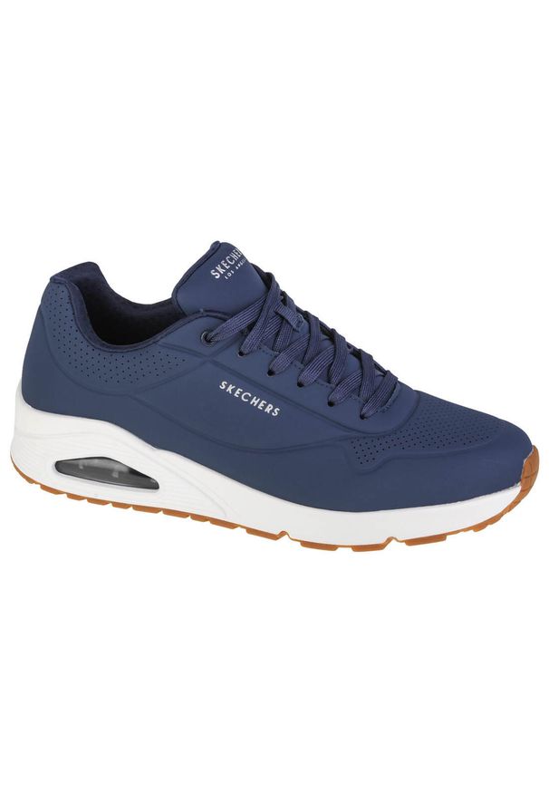 skechers - Buty do chodzenia męskie, Skechers Uno-Stand On Air. Kolor: niebieski. Sport: turystyka piesza