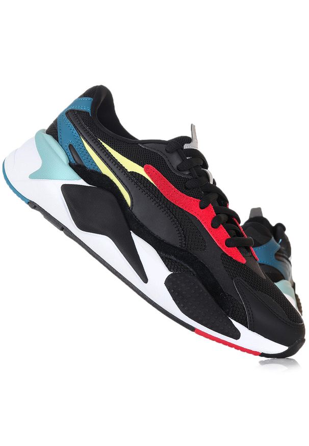 Buty sportowe sneakersy Puma RS-X PUZZLE. Kolor: biały, czarny, czerwony, wielokolorowy