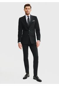 Pako Lorente - PAKO LORENTE – Wełniana marynarka garniturowa w kolorze czarnym. Okazja: na spotkanie biznesowe. Kolor: czarny. Materiał: wełna. Wzór: gładki. Styl: biznesowy #10