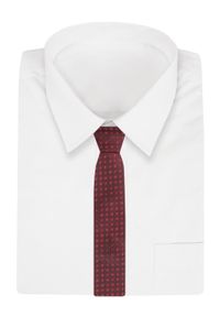 Krawat Angelo di Monti - Ciemna Czerwień, Grochy. Kolor: czerwony. Materiał: tkanina. Wzór: grochy. Styl: elegancki, wizytowy #2