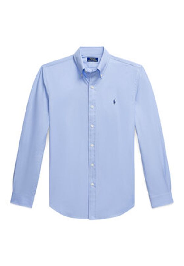 Polo Ralph Lauren Koszula 710929349009 Błękitny Custom Fit. Typ kołnierza: polo. Kolor: niebieski. Materiał: bawełna