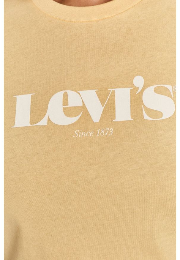Levi's® - Levi's T-shirt. Okazja: na co dzień, na spotkanie biznesowe. Kolor: żółty. Wzór: nadruk. Styl: biznesowy, casual