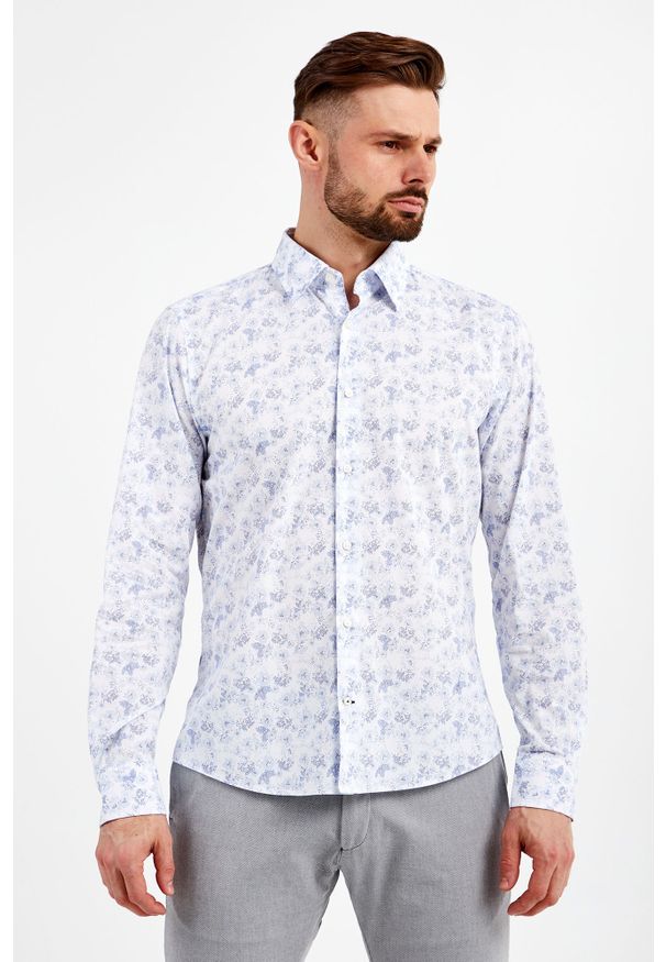 Koszula męska PERROS-W JOOP!. Typ kołnierza: kołnierzyk klasyczny. Materiał: bawełna, tkanina. Styl: klasyczny