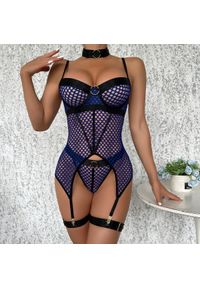 Intica - Biustonosz push-up z siateczki na specjalne okazje Kori. Stan: podwyższony. Kolor: niebieski. Materiał: materiał #5