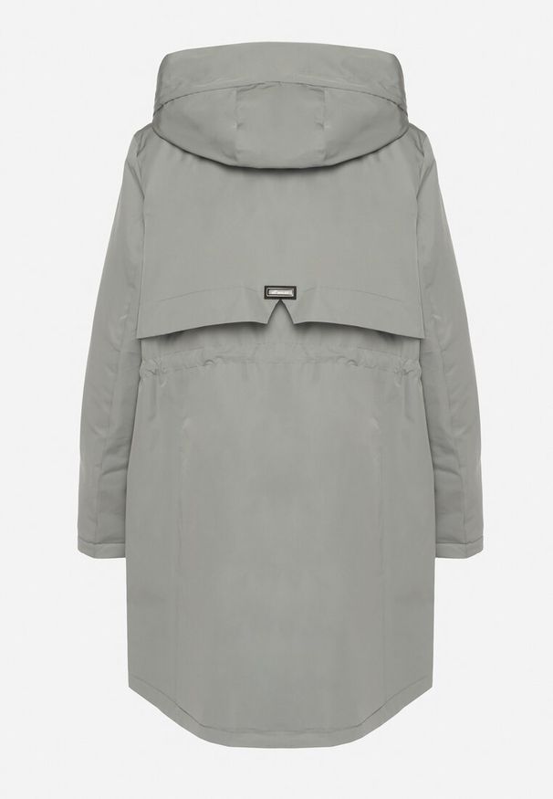 Born2be - Zielona Klasyczna Kurtka Parka z Kapturem i Ściągaczem w Talii Tulasira. Okazja: na co dzień. Typ kołnierza: kaptur. Kolor: zielony. Materiał: jeans. Styl: klasyczny