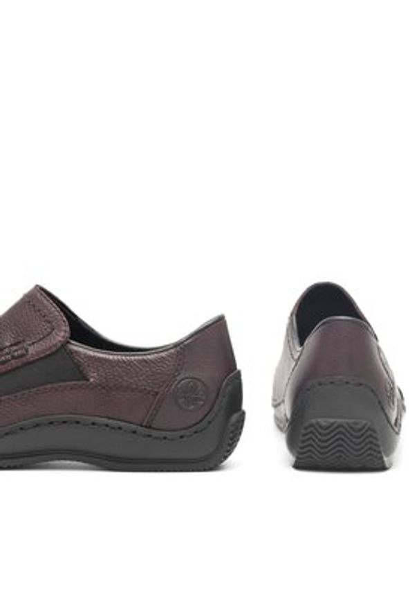 Rieker Półbuty L1791-35 Bordowy. Kolor: czerwony. Materiał: skóra