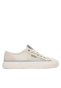 Calvin Klein Trampki Vulc Laceup Low Raffia HW0HW03082 Beżowy. Kolor: beżowy. Materiał: materiał #1