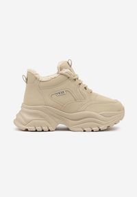 Born2be - Brązowe Sneakersy Vices w Stylu Traperków Chunky na Grubej Podeszwie Leandre. Okazja: na co dzień. Kolor: brązowy. Materiał: jeans. Styl: sportowy, casual