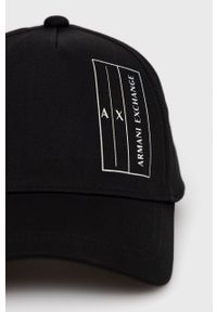 Armani Exchange Czapka bawełniana 954202.2R102 kolor czarny z nadrukiem. Kolor: czarny. Materiał: bawełna. Wzór: nadruk #4