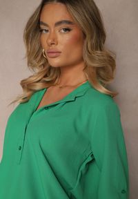 Renee - Zielona Koszula z Regulacją przy Rękawach Ilanelis. Okazja: na co dzień. Kolor: zielony. Materiał: jeans. Styl: casual #5