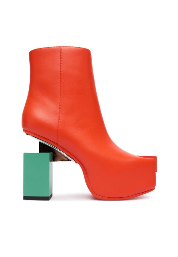 United Nude Botki Cubist Bootie 1094383616 Pomarańczowy. Kolor: pomarańczowy. Materiał: skóra