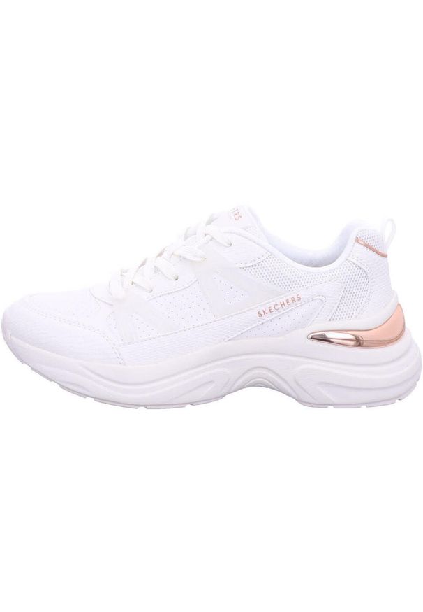 skechers - Buty do chodzenia damskie Skechers Hazel Faye. Zapięcie: sznurówki. Kolor: biały. Materiał: materiał. Szerokość cholewki: normalna. Sport: turystyka piesza
