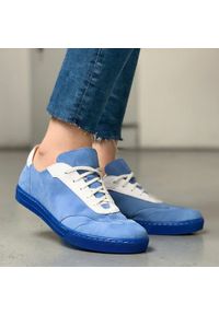 Marco Shoes Sportowe trampki z wysokiej jakości zamszu naturalnego niebieskie. Kolor: niebieski. Materiał: zamsz #3