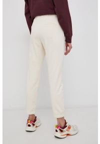 Tom Tailor Spodnie damskie kolor beżowy gładkie. Kolor: beżowy. Wzór: gładki #2