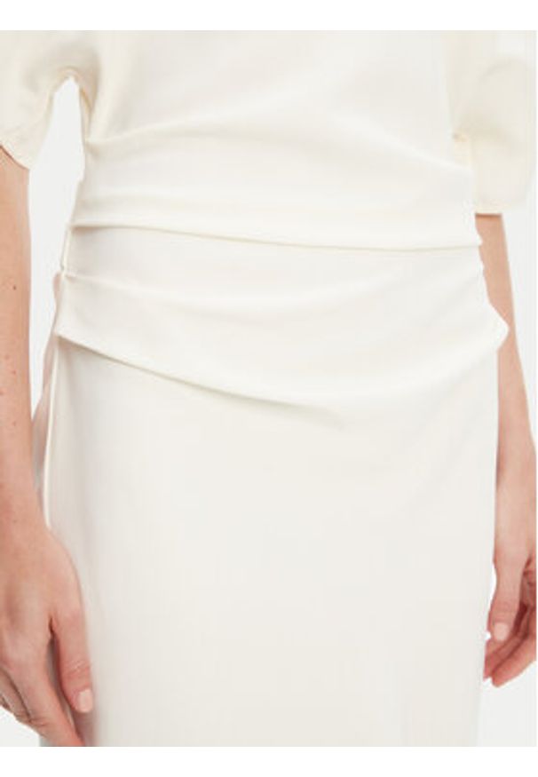 STAUD Sukienka koktajlowa Amelie R25S2120TP Écru Slim Fit. Materiał: syntetyk. Styl: wizytowy