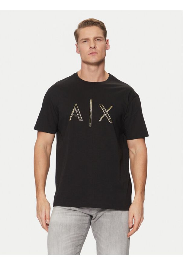 Armani Exchange T-Shirt XM000325 AF10364 UC001 Czarny Regular Fit. Kolor: czarny. Materiał: bawełna