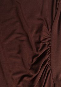 Born2be - Brązowa Bluzka z Wiskozą i Marszczeniem Furitta. Okazja: na co dzień. Kolor: brązowy. Materiał: wiskoza. Styl: casual, klasyczny #2