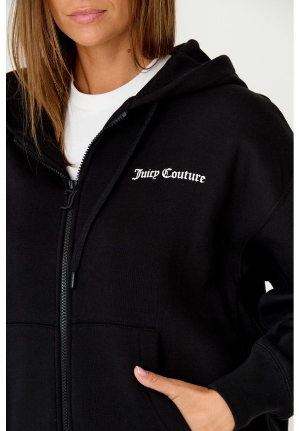 Juicy Couture - JUICY COUTURE Czarna damska bluza Randy, Rozmiar S. Okazja: na co dzień. Kolor: czarny. Materiał: bawełna. Styl: casual