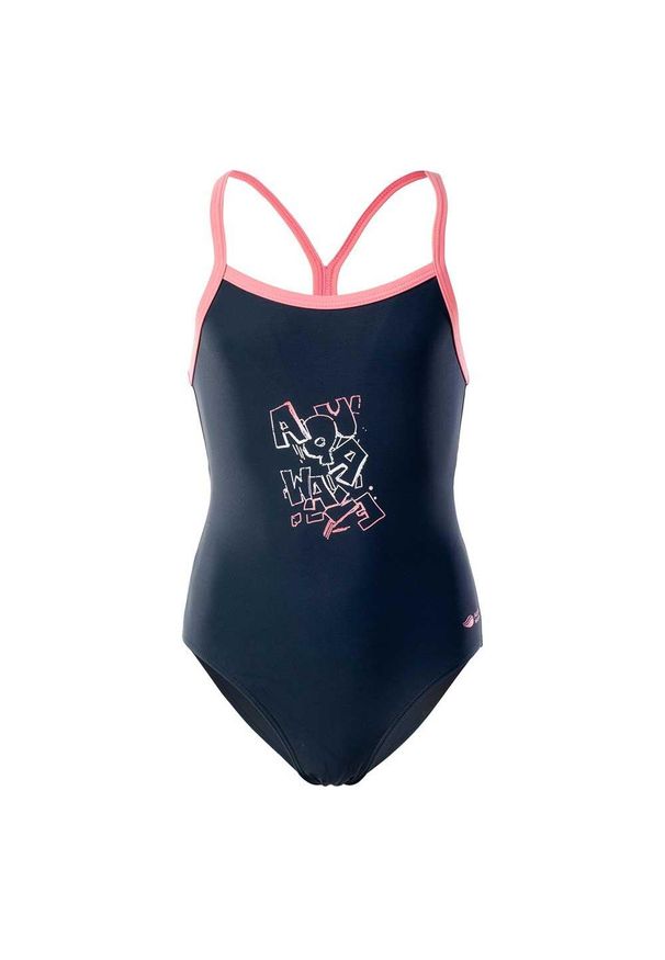 AquaWave - Dziewczęcy Jednoczęściowy Kostium Kąpielowy Z Logo Velanti. Kolor: niebieski, różowy, wielokolorowy