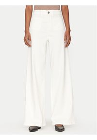 Marella Spodnie palazzo Samovar 2515131201 Écru Regular Fit. Materiał: wiskoza, bawełna #1