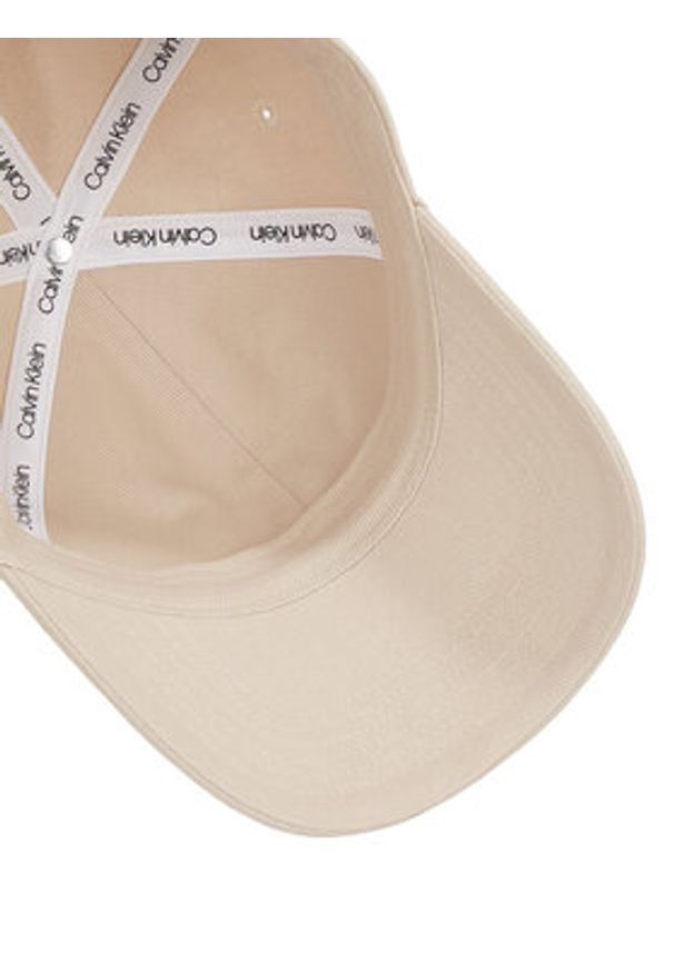 Calvin Klein Czapka z daszkiem Embroidered Monogram Cap LV04K5024G Beżowy. Kolor: beżowy. Materiał: bawełna, materiał