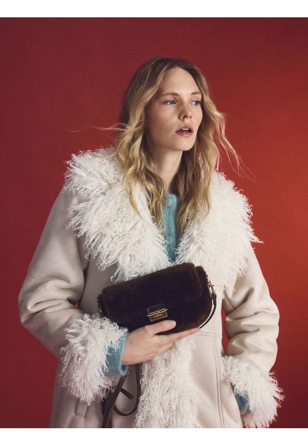 Reserved - Torebka ze sztucznego futerka - brązowy. Kolor: brązowy. Materiał: futrzane