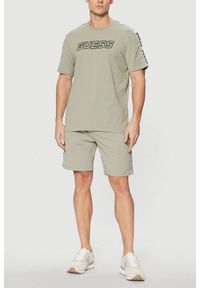 Guess - GUESS Zielony t-shirt męski Arlo. Kolor: zielony #4