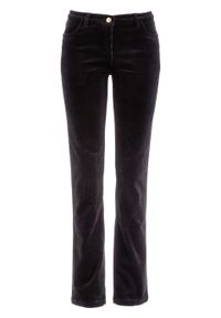 Spodnie sztruksowe ze stretchem Straight bonprix czarny. Kolor: czarny. Materiał: sztruks #1