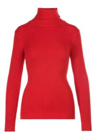 Born2be - Czerwony Golf Oranya. Typ kołnierza: golf. Kolor: czerwony. Materiał: dzianina, prążkowany. Długość rękawa: długi rękaw. Długość: długie #4