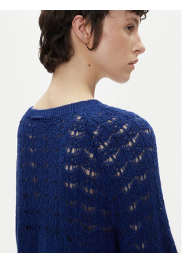 Pepe Jeans Sweter Naina PL702241 Niebieski Regular Fit. Kolor: niebieski. Materiał: syntetyk