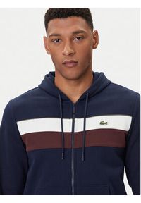 Lacoste Bluza SH5913 Granatowy Regular Fit. Kolor: niebieski. Materiał: bawełna #4