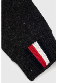 TOMMY HILFIGER - Tommy Hilfiger rękawiczki wełniane męskie kolor czarny. Kolor: czarny. Materiał: wełna. Wzór: melanż #2