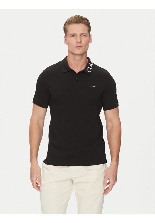 Calvin Klein Polo K10K114474 Czarny Regular Fit. Typ kołnierza: polo. Kolor: czarny. Materiał: bawełna