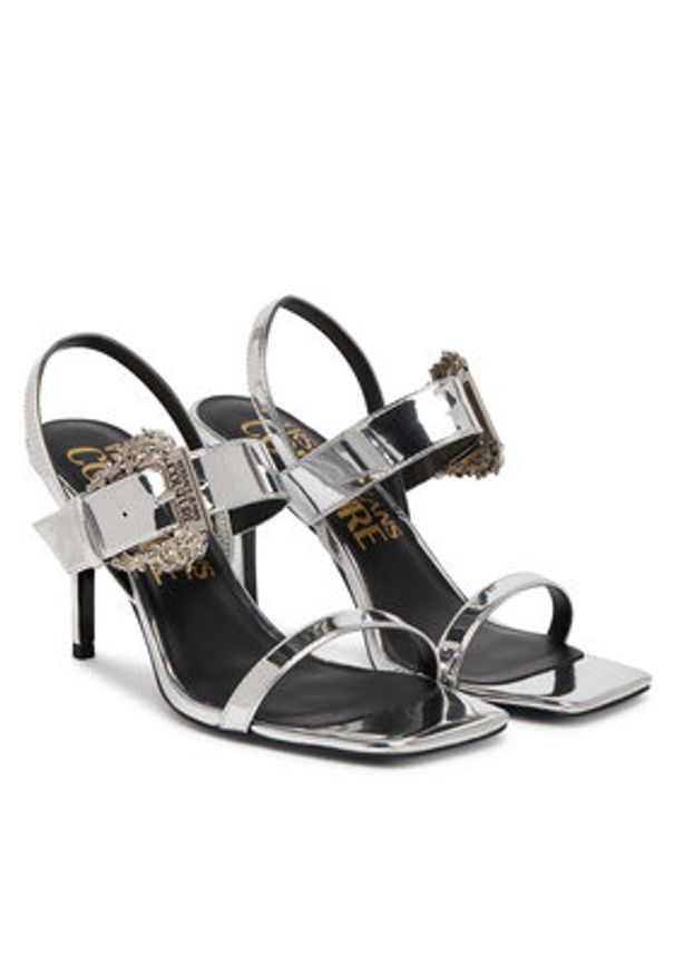 Versace Jeans Couture Sandały 80VA3S71 ZS406 900 Srebrny. Kolor: srebrny. Materiał: skóra