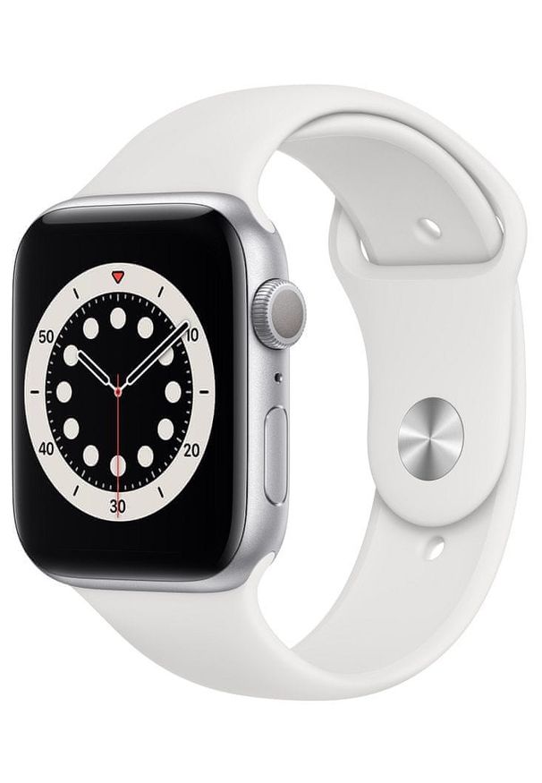 APPLE - Apple smartwatch Watch Series 6, 40mm Silver Aluminium Case with White Sport Band (MG283HC/A). Rodzaj zegarka: smartwatch. Kolor: biały, srebrny, wielokolorowy. Styl: sportowy