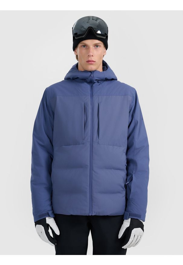 4f - 4F Kurtka narciarska membrana 10000 męska - granatowa 3XL. Kolor: niebieski. Materiał: tkanina, poliester, materiał. Wzór: gładki. Sezon: zima