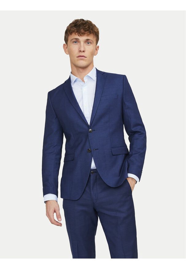 Jack & Jones Marynarka Solaris 12141107 Niebieski Slim Fit. Kolor: niebieski. Materiał: syntetyk