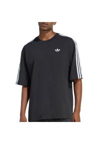 Adidas - Koszulka męska adidas Originals Adicolor 3-Stripes Oversize KD4095 - czarna. Kolor: czarny. Materiał: bawełna. Długość rękawa: krótki rękaw. Długość: krótkie. Wzór: paski #1