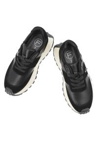 Czarne Modne Sneakersy Filippo Stylowe Obuwie Na Platformie. Okazja: na spacer, na co dzień. Zapięcie: sznurówki. Kolor: czarny. Materiał: zamsz, skóra. Szerokość cholewki: normalna. Obcas: na platformie. Styl: elegancki #7