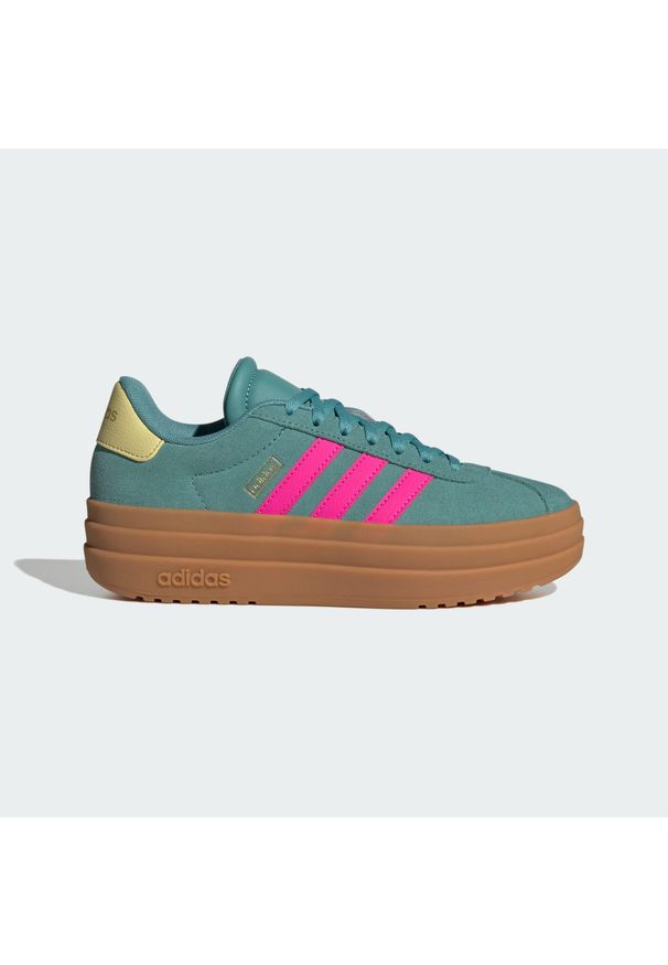 Adidas - Buty VL Court Bold Lifestyle Kids. Kolor: pomarańczowy, niebieski, wielokolorowy, żółty. Sport: turystyka piesza