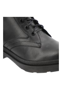 Czarne Botki Pollonus Modne Buty Damskie. Okazja: na co dzień. Kolor: czarny. Materiał: materiał, skóra. Szerokość cholewki: normalna. Wzór: aplikacja. Styl: casual, elegancki #3