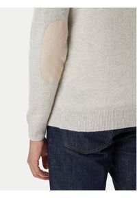 Barbour Sweter Patch Half Zip MKN0585BE14 Beżowy Regular Fit. Kolor: beżowy. Materiał: wełna #6